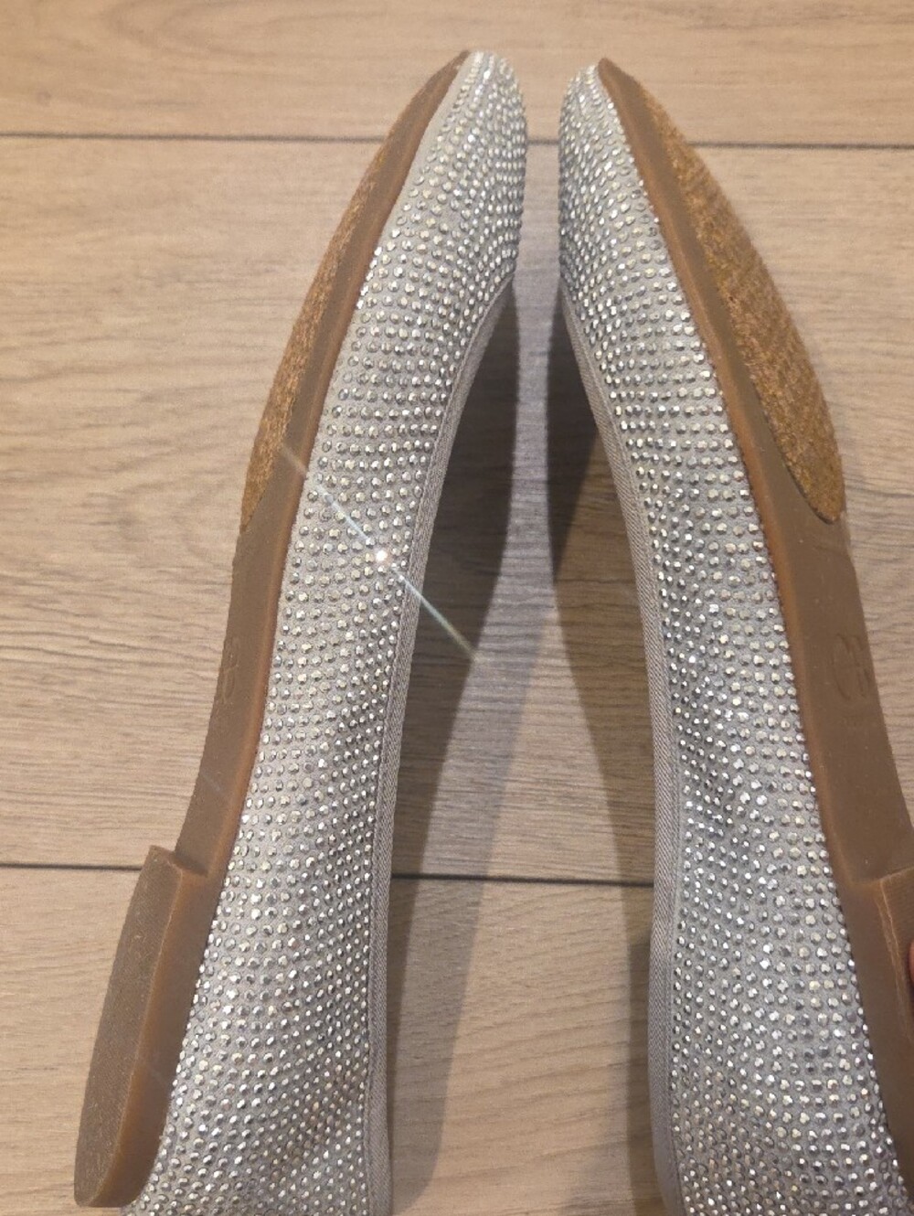 Silver Rhinestone Ballet Flats - Picture 3 of 5